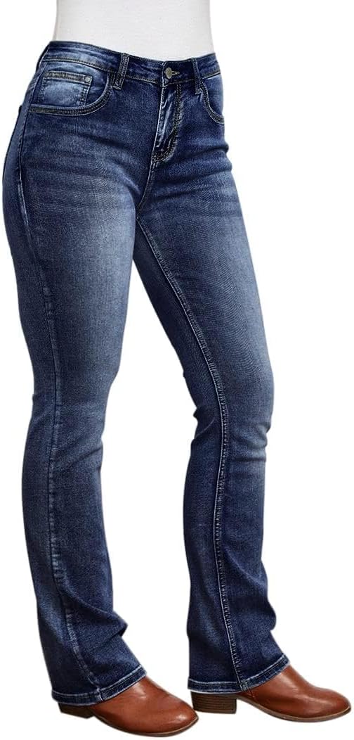 Women's 90s Mid Rise Bootcut High Stretch Denim Pants Review