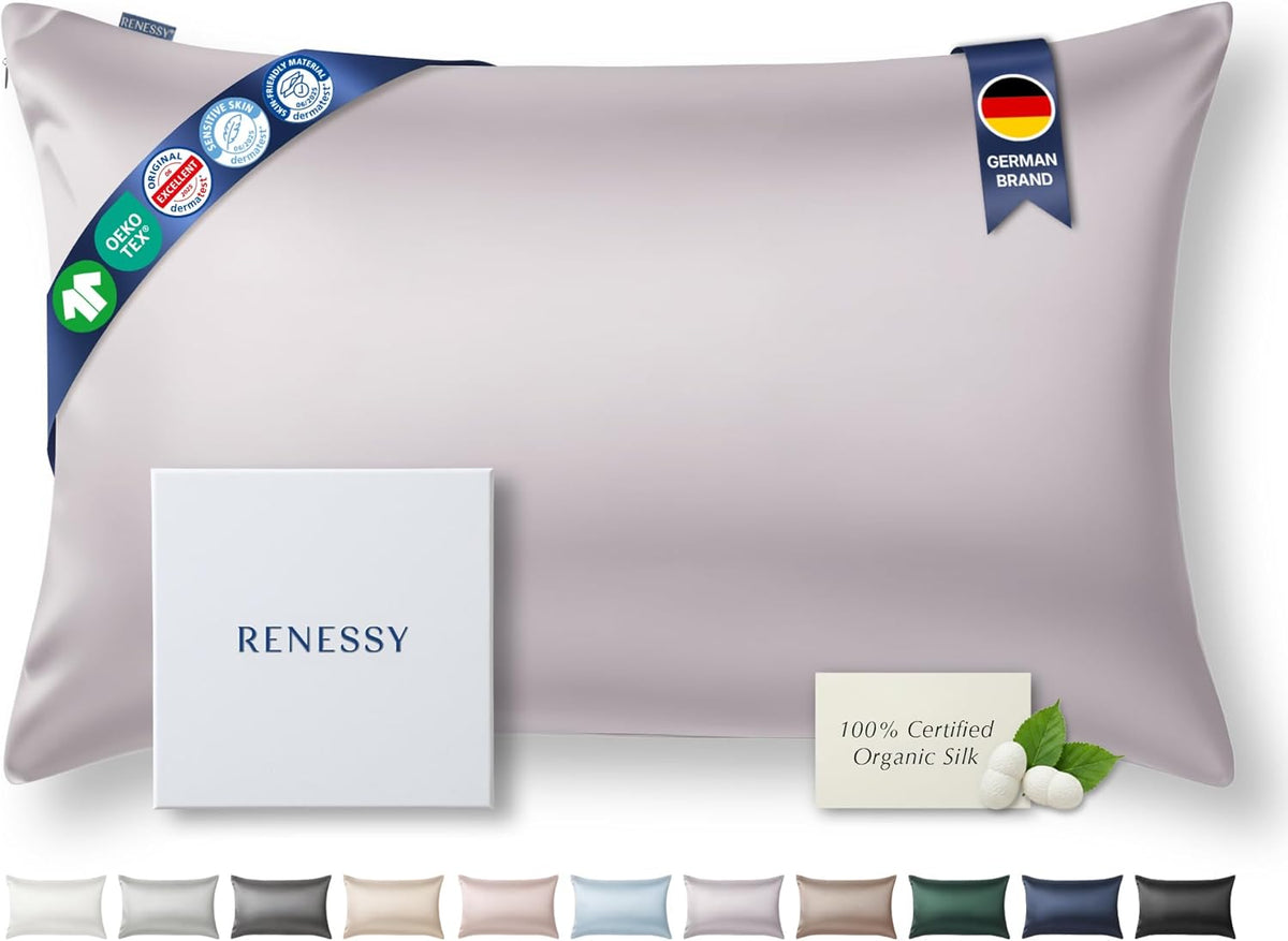 Premium Silk Pillowcase for Hair & Skin - Organic Mulberry Silk