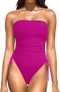 Strapless One Piece Swimsuit Tummy Control Bandeau - Flattering