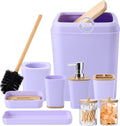 Purple Bathroom Accessories Set 9 Piece - Coordinated Vanity Kit