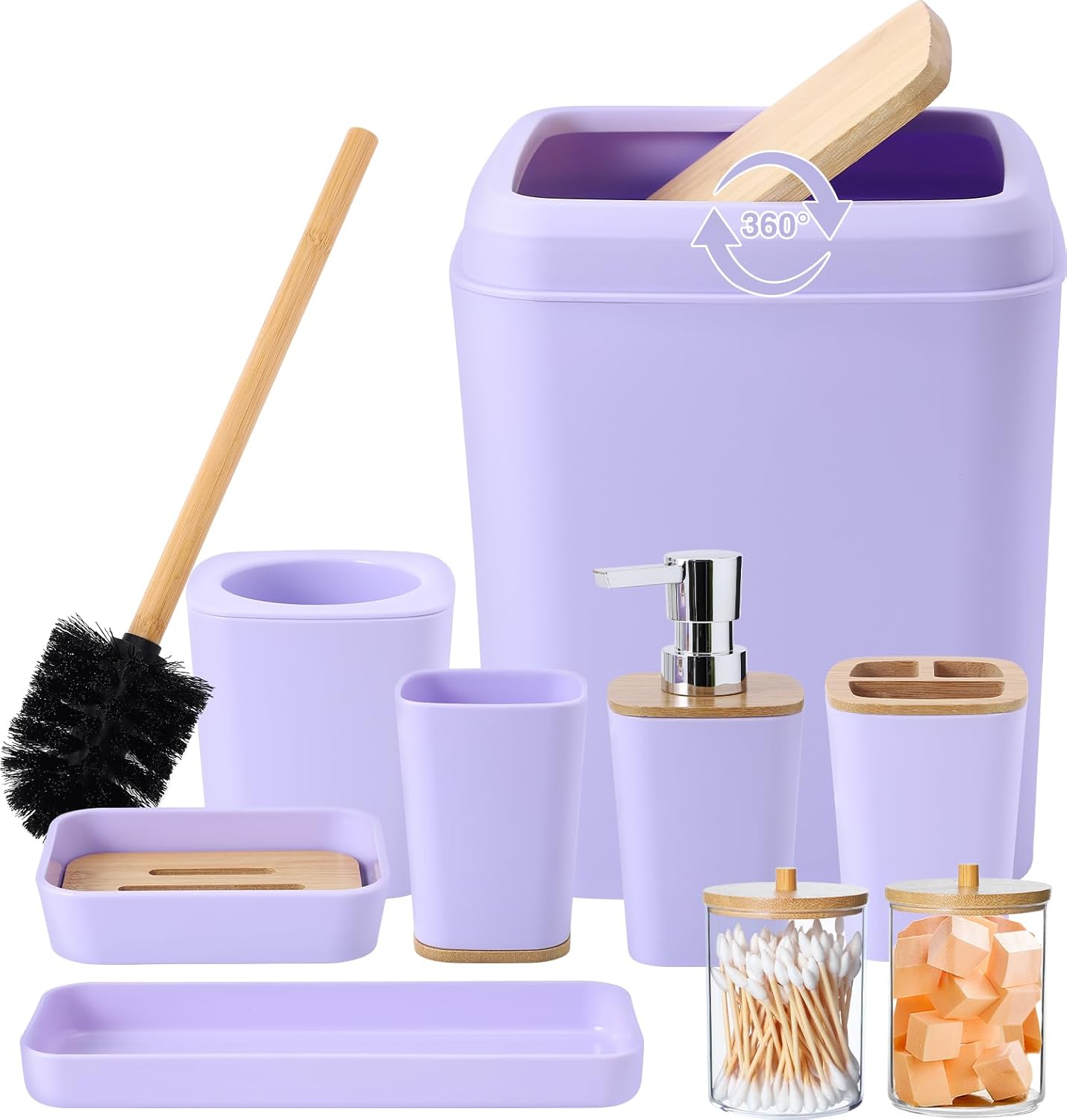 Purple Bathroom Accessories Set for Modern Home Decor
