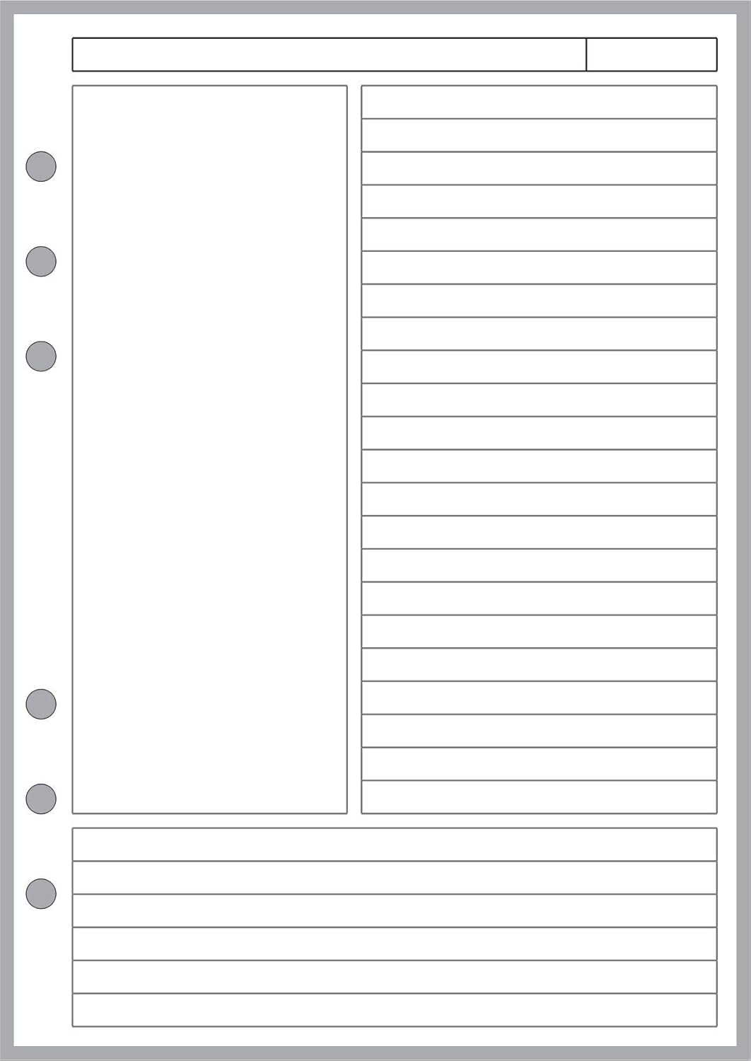 A5 Cornell-Style Notebook Pages for Various Brands | Handy Forms