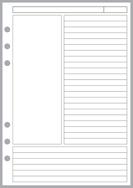 A5 Cornell-Style Notebook Pages for Various Brands | Handy Forms