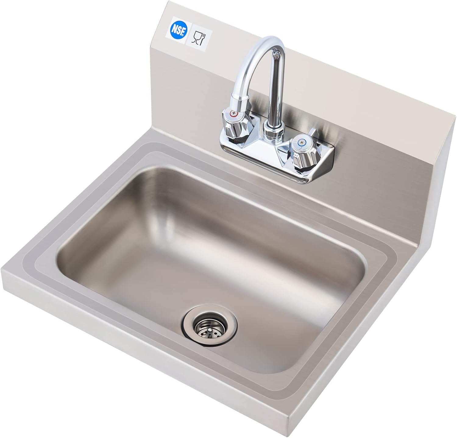 WILPREP Hand Sink Commercial Stainless Steel Utility Sink 17x15