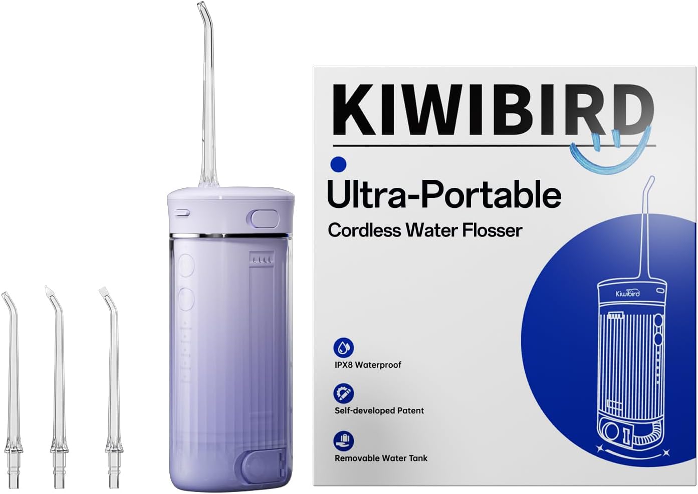 Portable Mini Water Flosser for Travel with UVC Light & Modes
