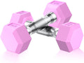 Portzon Weights Dumbbells Pink Colors Compatible Set of 2 - Anti-Roll