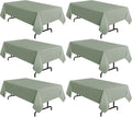 Sage Green Tablecloth 60 x 102 Inch for 6 Feet Tables - 6 Pack