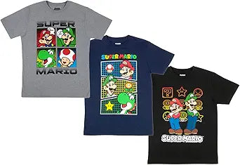 Nintendo Super Mario Boys T-Shirts 3-Pack for Fun Adventures