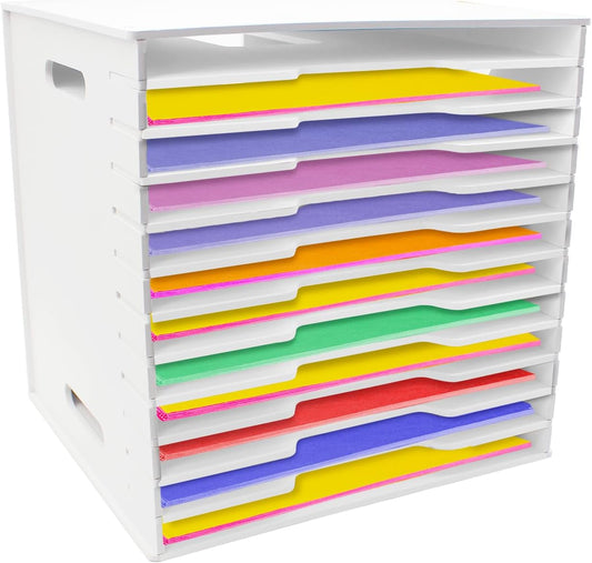 12 Tier Scrapbook Paper Organizer for Craft & Stamp Storage