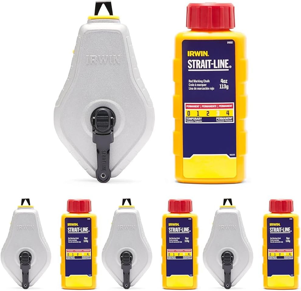 IRWIN Tools STRAIT-LINE Chalk Line Classic Reel 100 ft Red