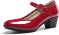 Mary Jane Shoes for Women Low Chunky Heels - Comfortable Work Pumps