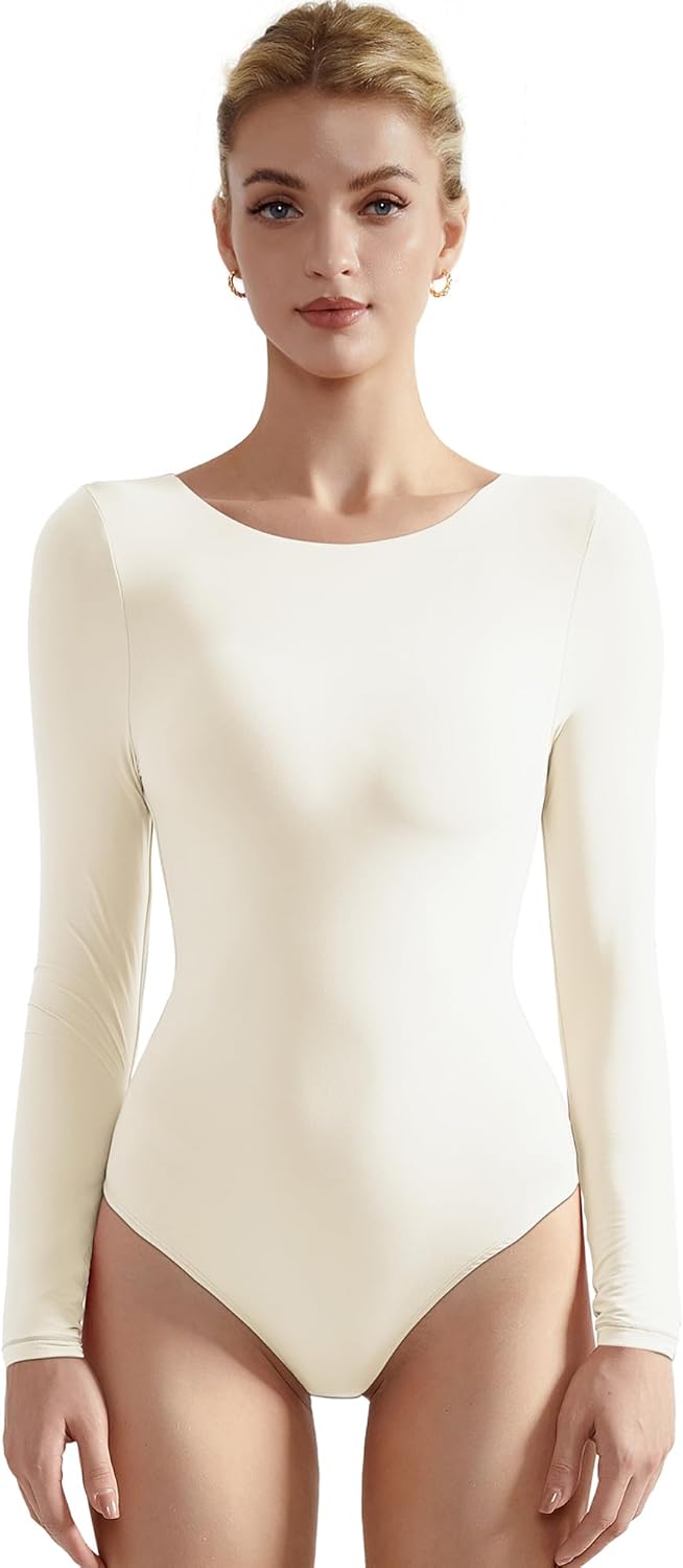 SUUKSESS Women Crew Neck Long Sleeve Bodysuit for Every Occasion