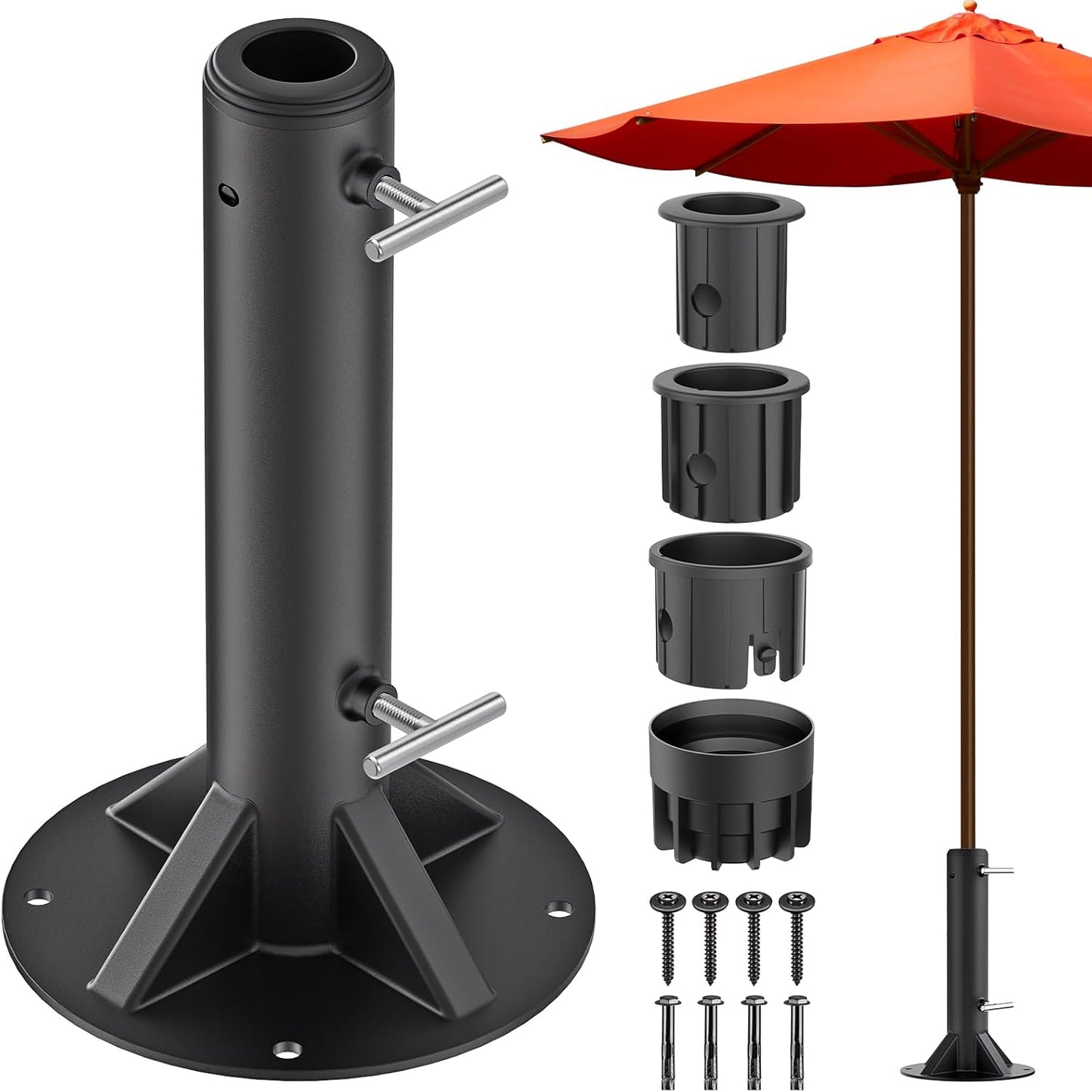 Dolibest Heavy Duty Deck Mount Umbrella Holder for Stability