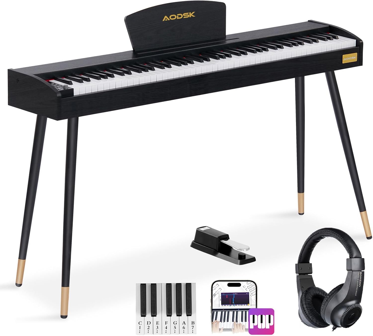 88-Key Digital Piano Bundle w/ Headphones