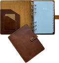 2026 Weekly Leather Planner A6 Personal Size - Genuine Top Grain Cover