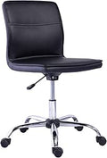 Modern Armless Office Desk Chair - Height Adjustable, 360-Degree