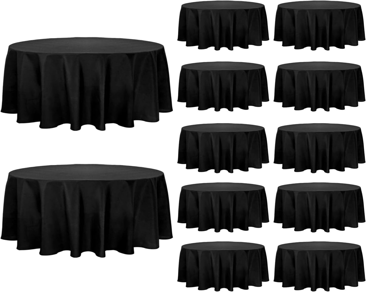 Fivenl 12 Pack Black Round Tablecloths for Elegant Events