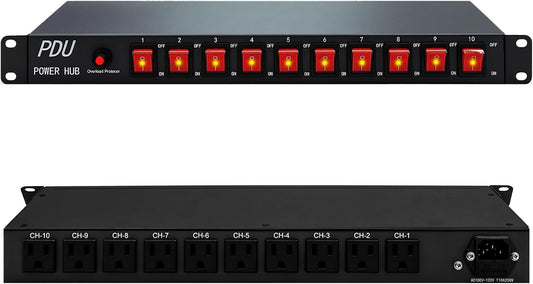 10-Outlet Surge Protector Rackmount Power Strip by CENTROPOWER