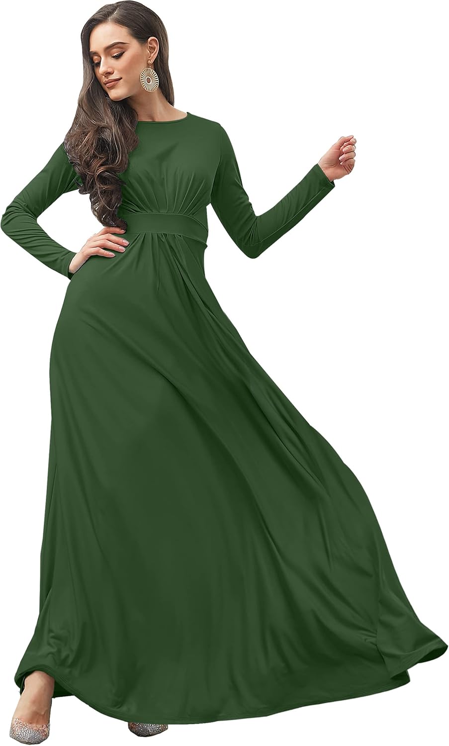 KOH KOH Womens Long Sleeve Flowy Empire Waist Gown Review