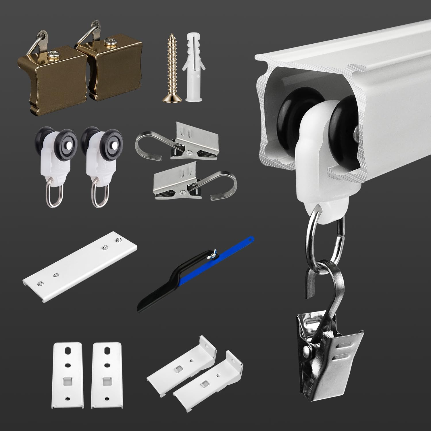 Versatile 6.23FT Heavy-Duty Curtain Track Set