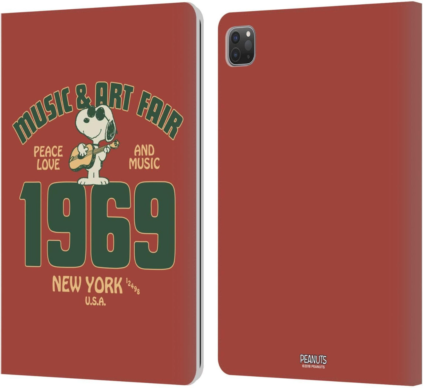 Peanuts Snoopy Guitar Leather Wallet Case for iPad Pro 11