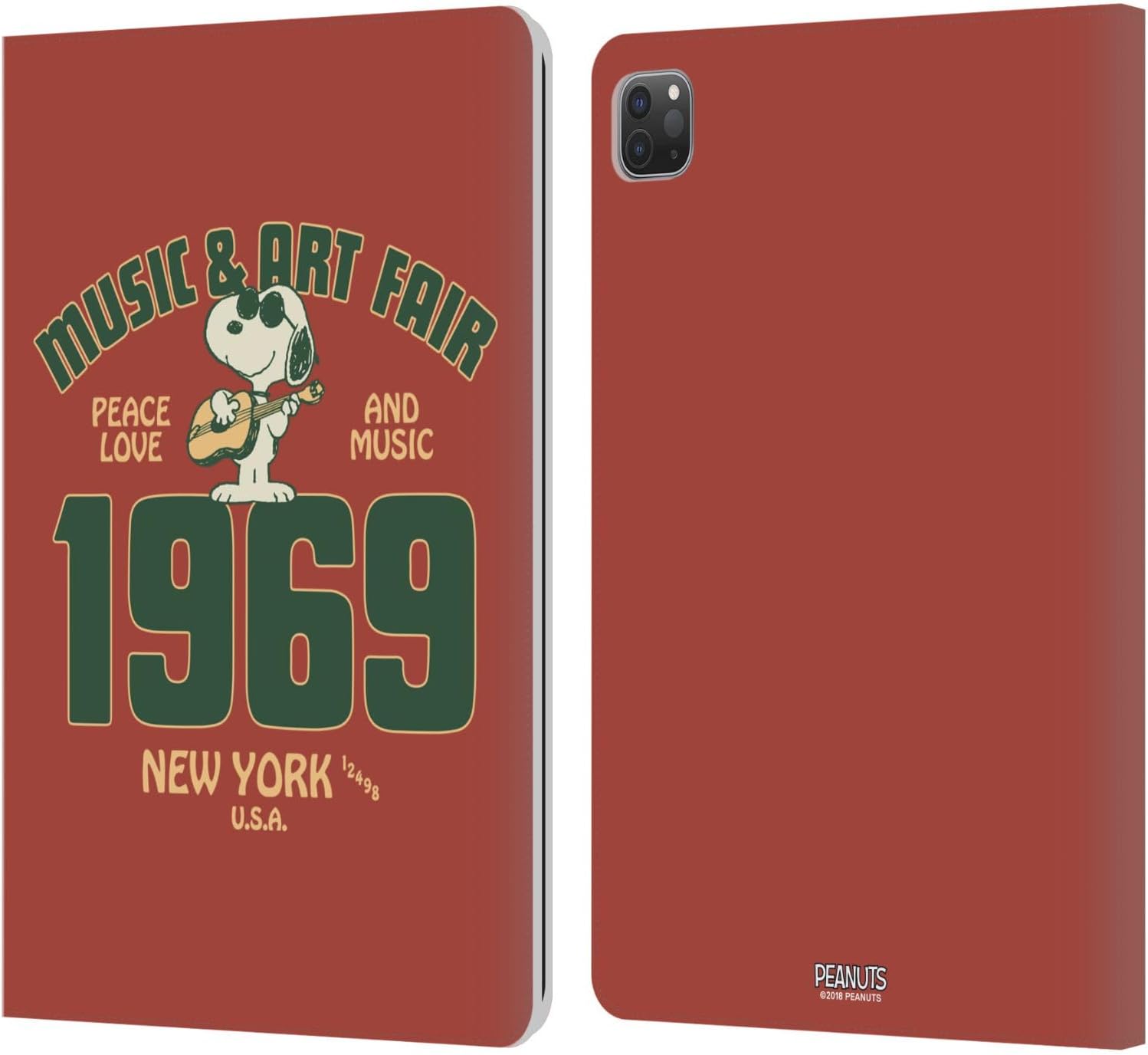 Peanuts Snoopy Guitar Leather Wallet Case for iPad Pro 11