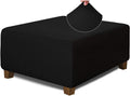 Square Ottoman Cover Jacquard Stretch Slipcover X-Large - Full