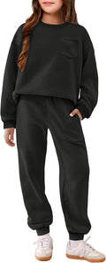 Arshiner Girls Oversized Pullover Sweatshirt and Sweatpants Set