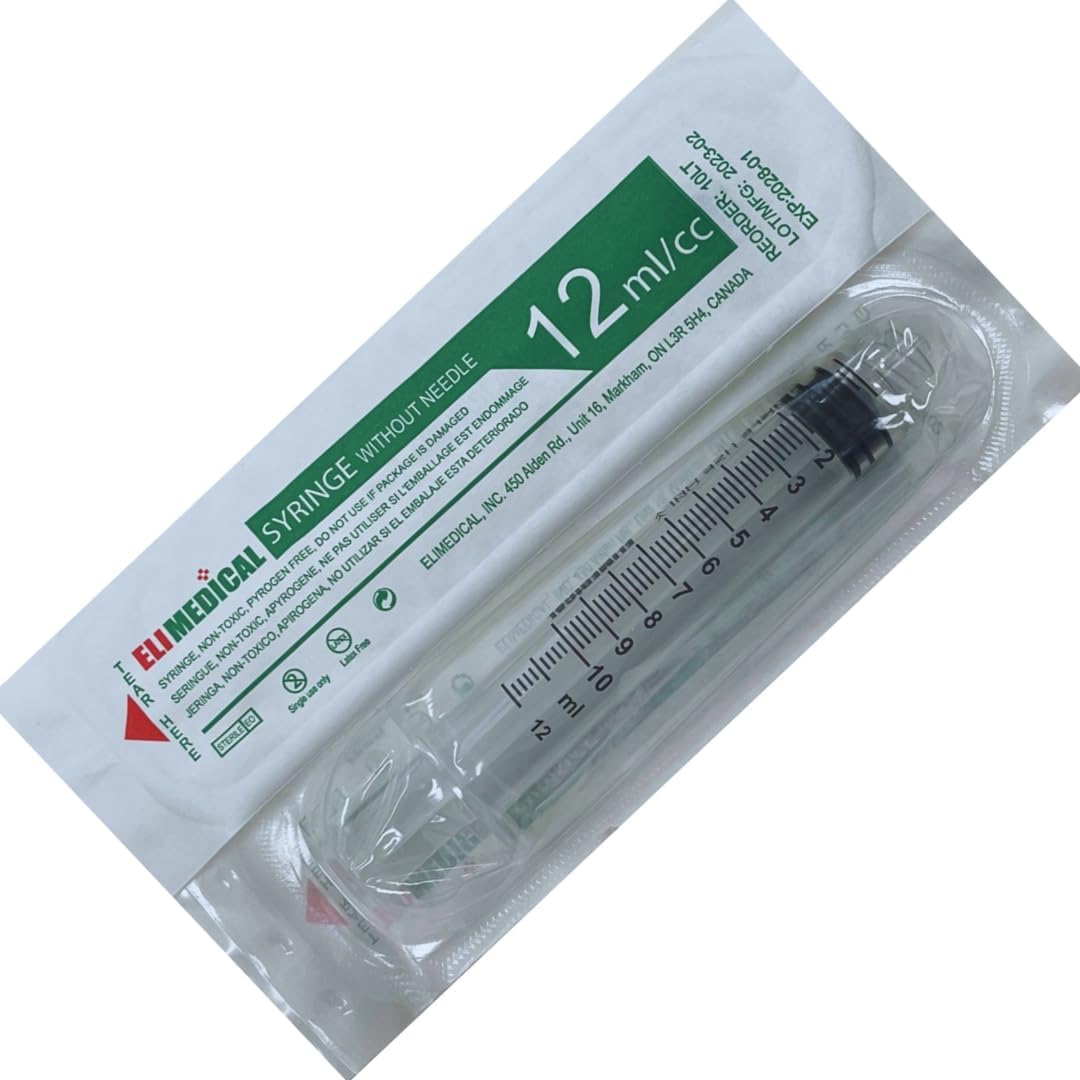Veterinary Disposable Syringe 12cc Luer Lock for Pets and Labs