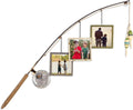Wood Fishing Pole Triple Photo Frame Rustic Lake House Wall Decor