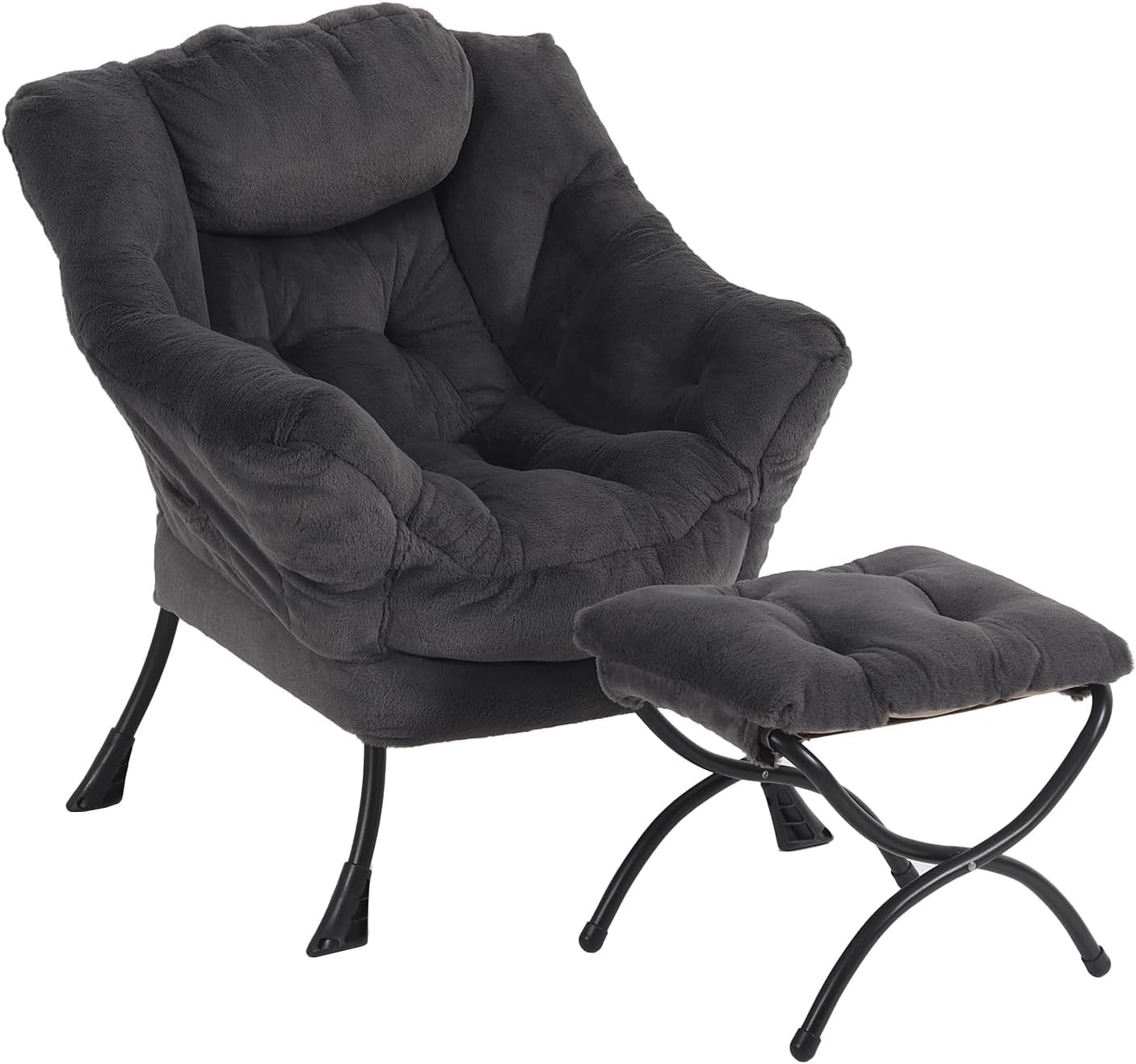 Oversized Chair with Ottoman for Cozy Reading and Relaxation