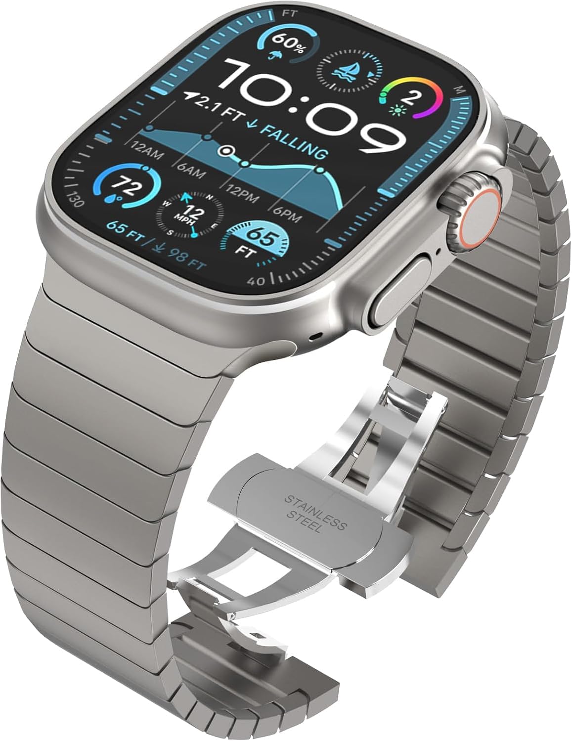 Stainless Steel Metal Link Band for Apple Watch Titanium