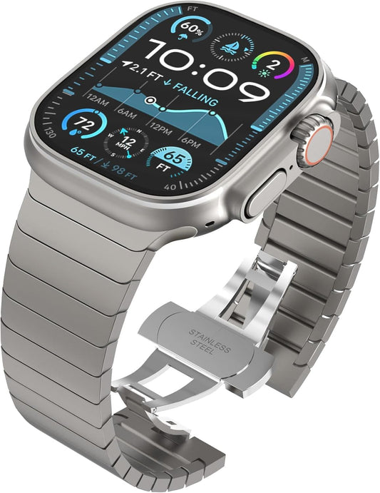 Stainless Steel Metal Link Band for Apple Watch Titanium