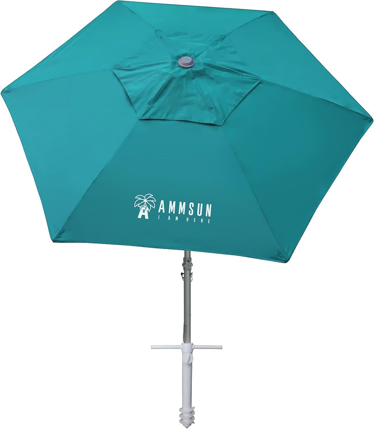 8ft Large Beach Umbrella with Sand Anchor and Adjustable Height