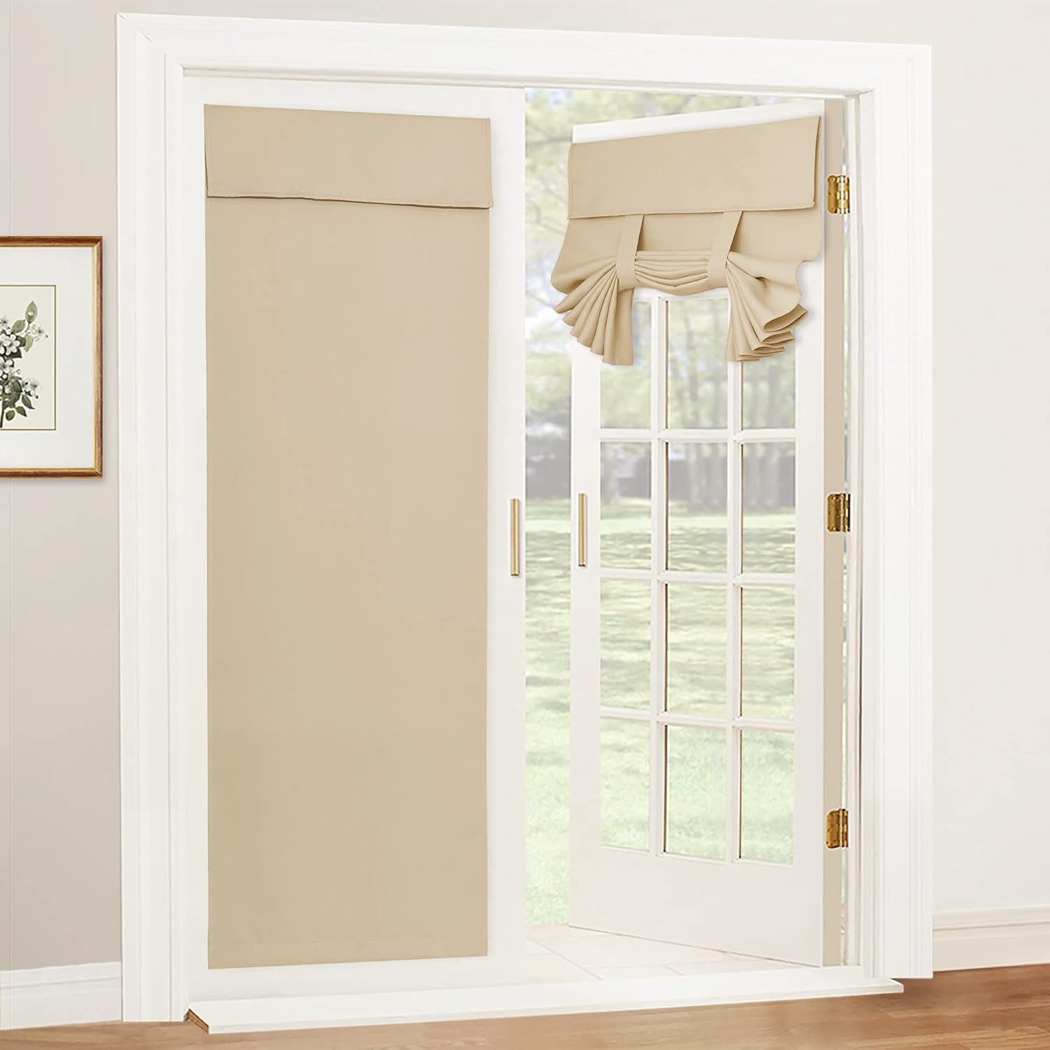 RYB Home Privacy French Door Curtains Set for Room Darkening