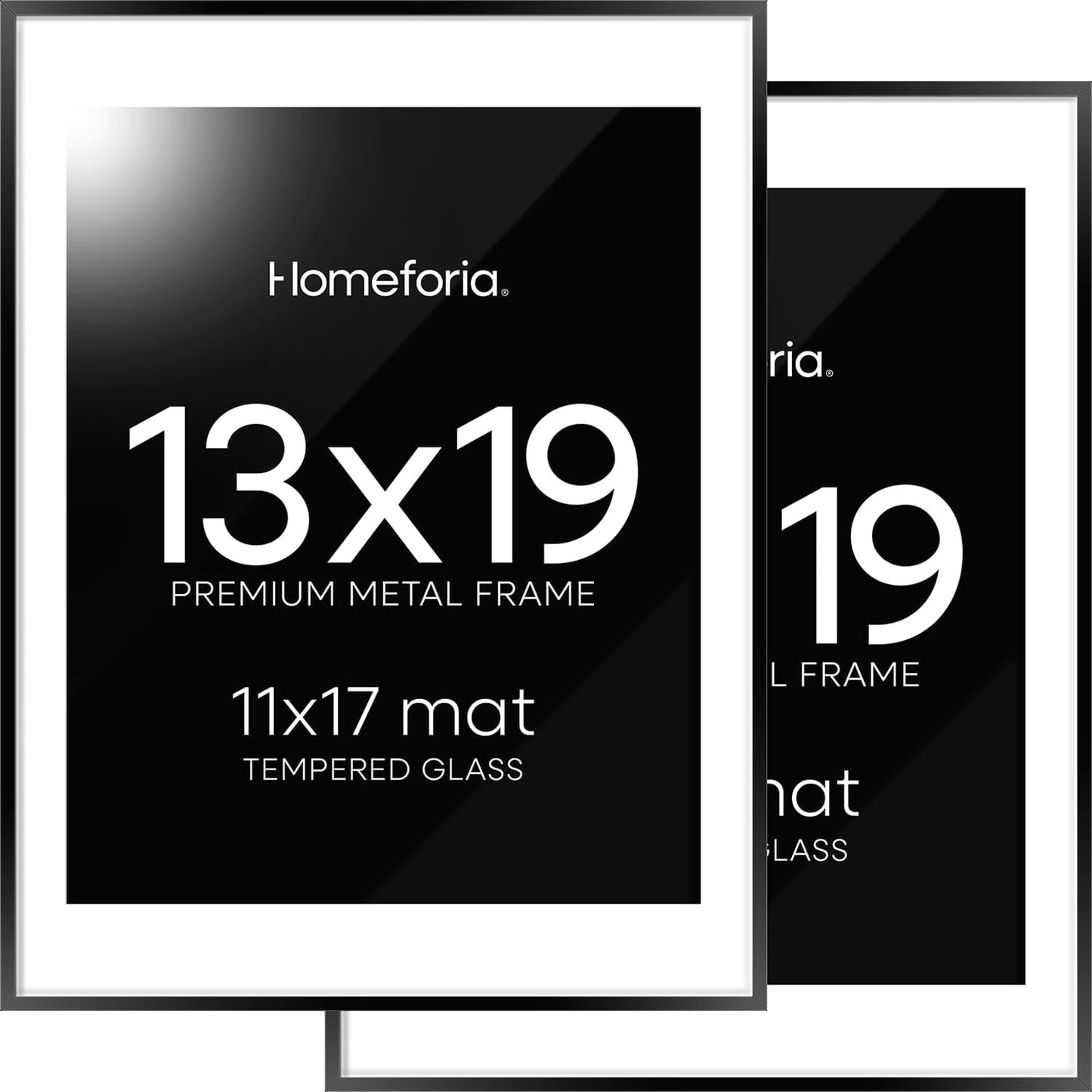 High-End 13x19 Picture Frame Set of 2 with Mat for Photos