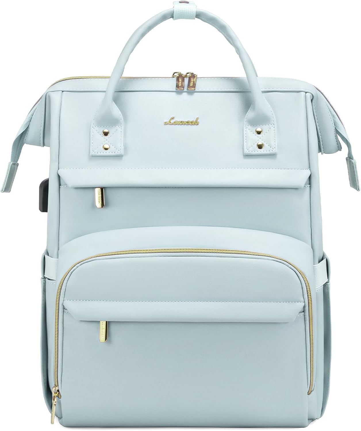 LOVEVOOK Leather Laptop Backpack for Women with USB Port