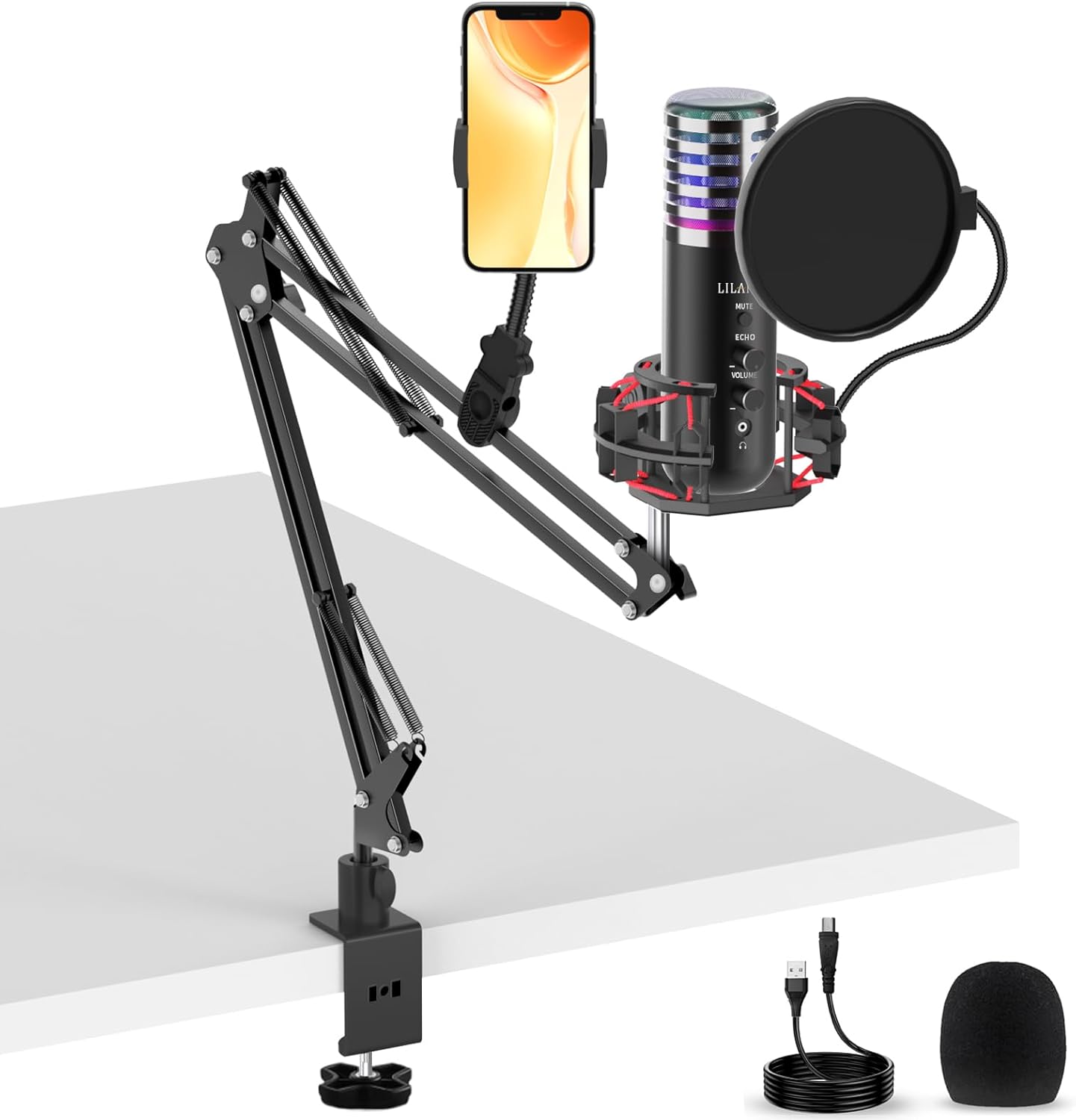 USB Condenser Microphone for PC PS4 PS5 Streaming Podcasting
