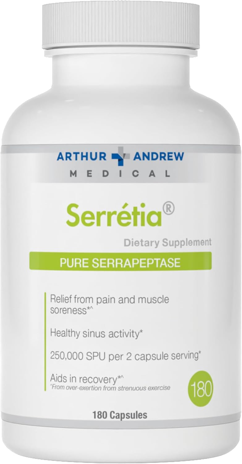 Serrapeptase Formula for Muscle and Sinus Support, 180 Capsules