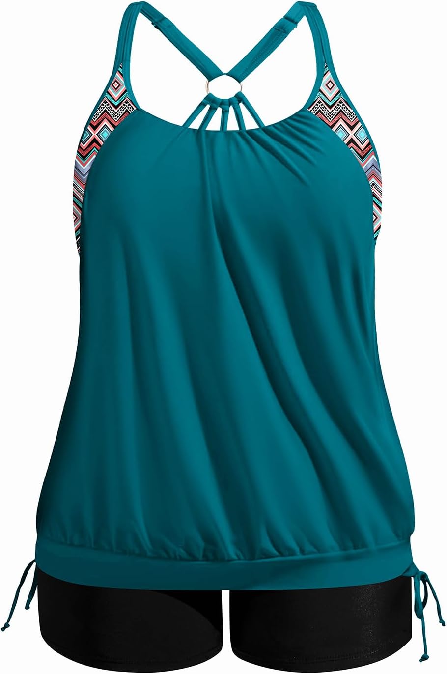 Plus Size Tankini Swimsuits for Women with Tummy Control