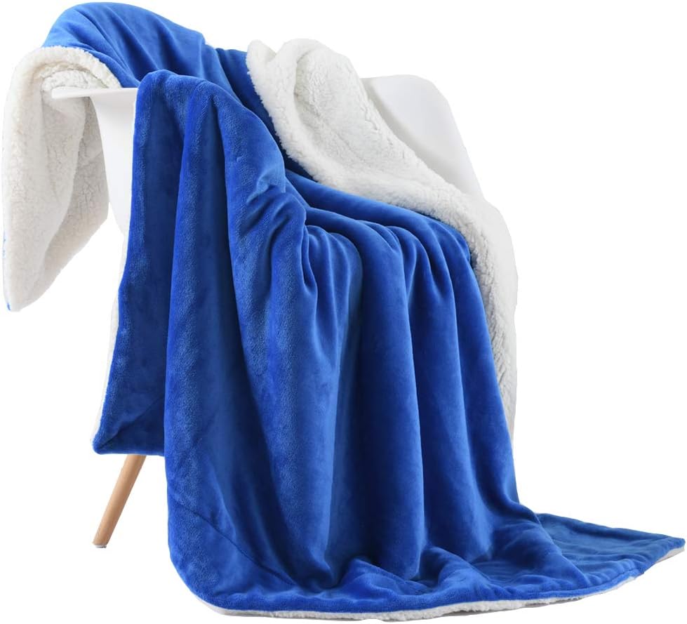 NANPIPER Throw Blanket Sherpa Flannel Soft Fuzzy Plush Fleece