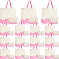 Sanwuta Canvas Tote Bags Bulk with Zipper Pouch for DIY Craft