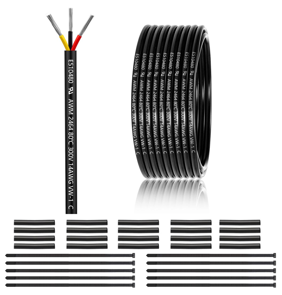 14 Gauge 3 Conductor Electrical Wire for LED Lighting and More