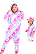 FZOSM Girls Unicorn Halloween Costume Onesie - Flannel 2-Pack