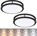 2 Pack Black Ceiling Light 13 in Flush Mount LED - Adjustable 5CCT