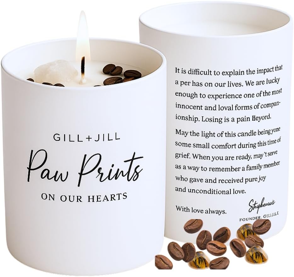 Paw Prints Pet Memorial Candle for Dog Loss Sympathy Gifts