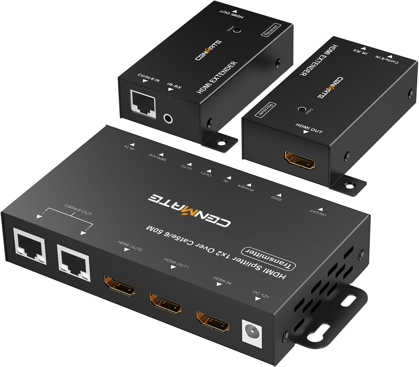 1x2 HDMI Extender Splitter for 1080P@60Hz Over Ethernet
