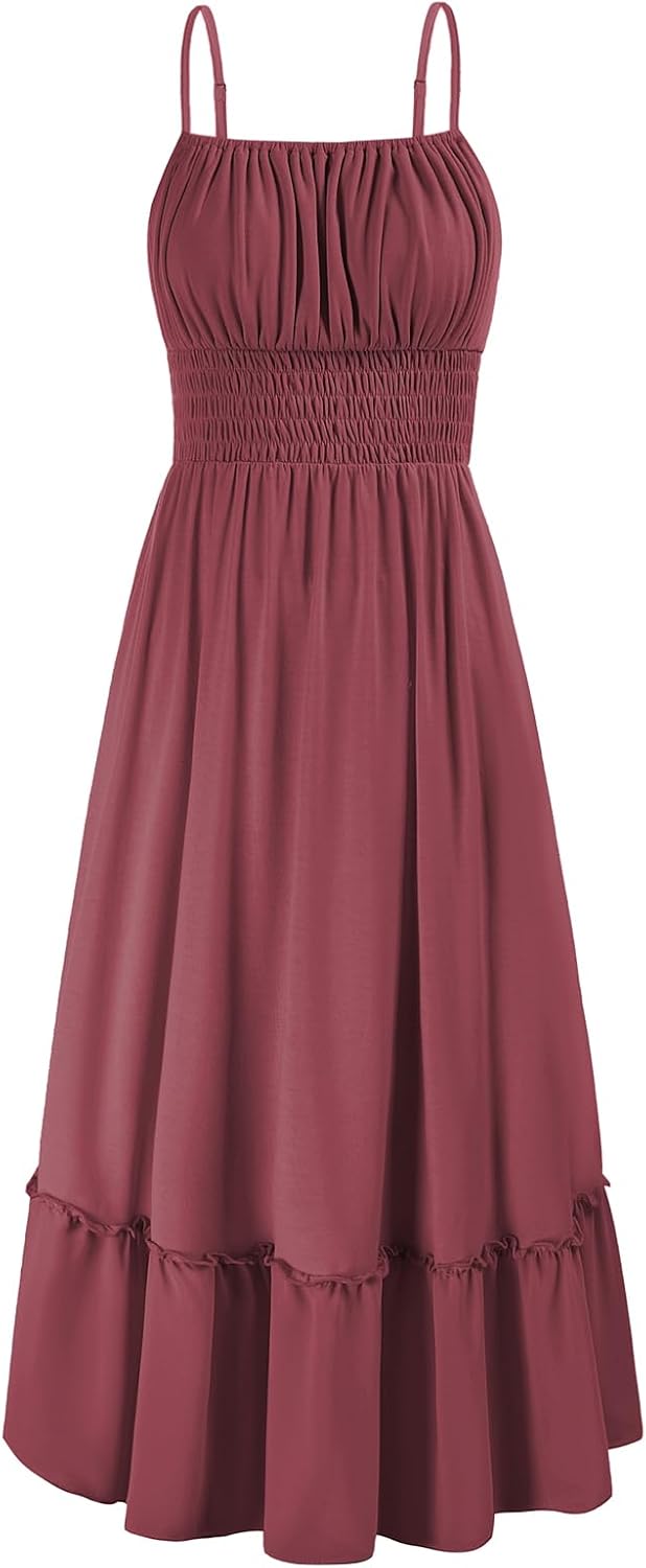 GRACE KARIN Womens Summer Maxi Dress with Pockets and Ruffles