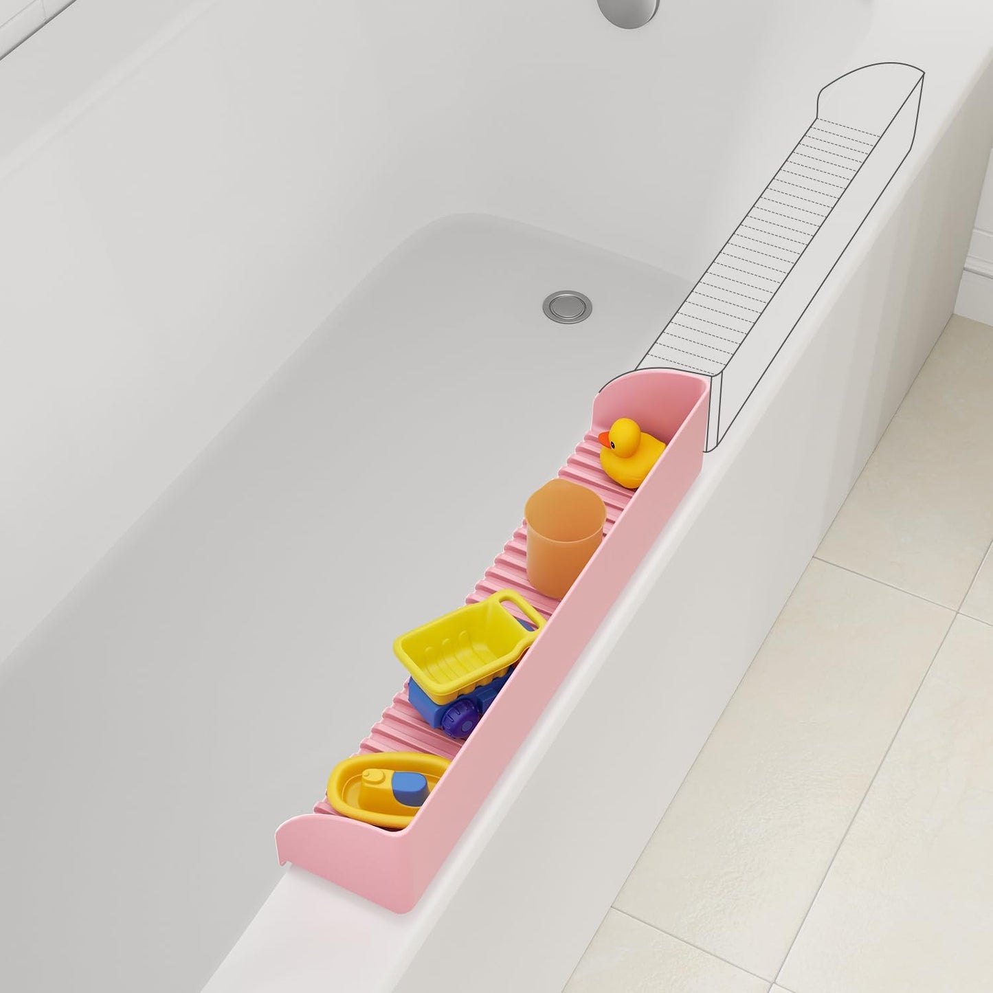 2Pack Bath Tub Splash Guard for Kids - Silicone Water Barrier