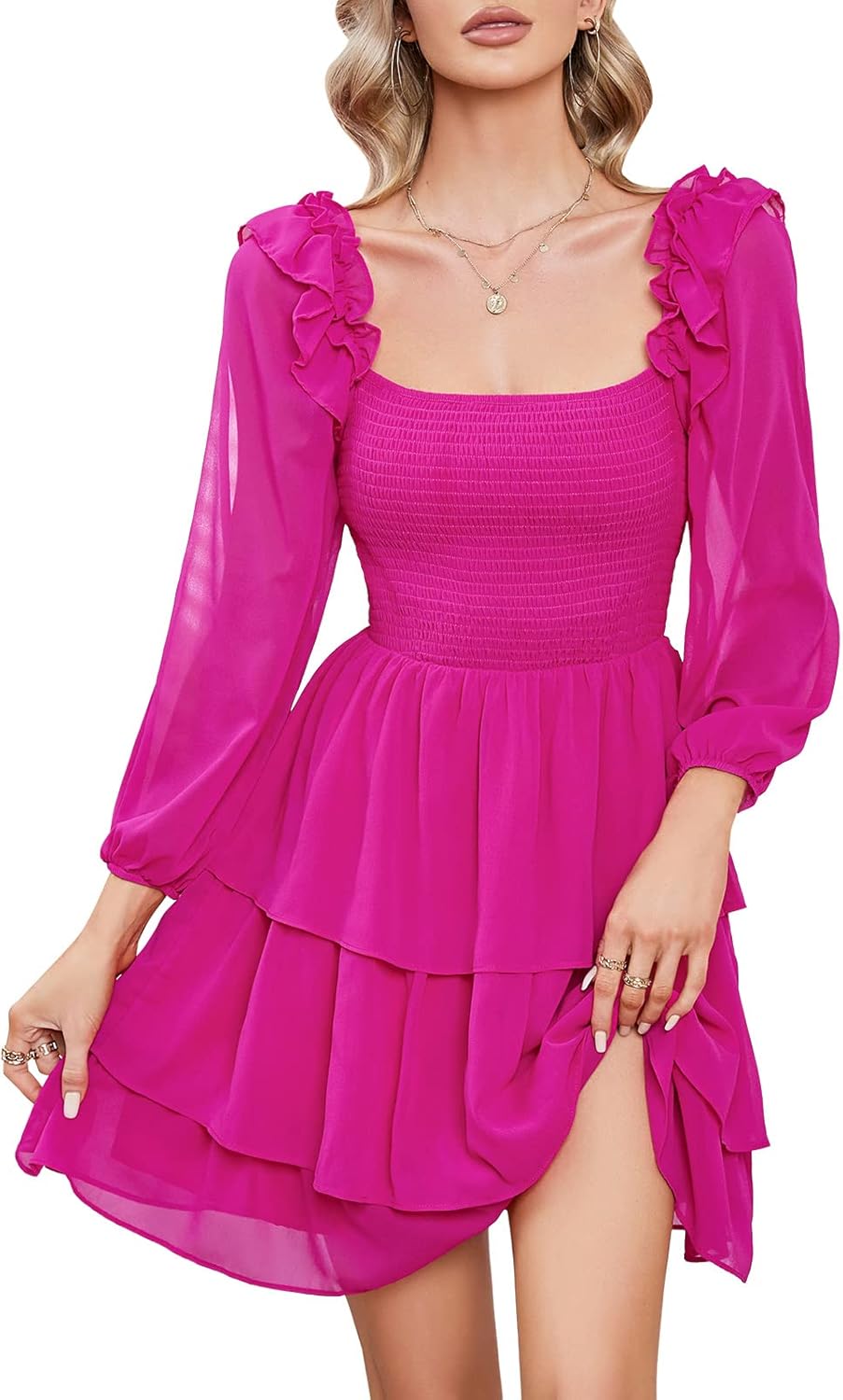 Byinns Women's Smocked Ruffle Mini Dress for Every Occasion